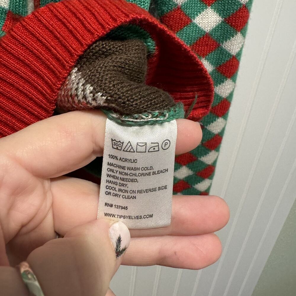 Tipsy Elves Christmas Sloth Cardigan Sweater Size Large - Picture 5 of 6